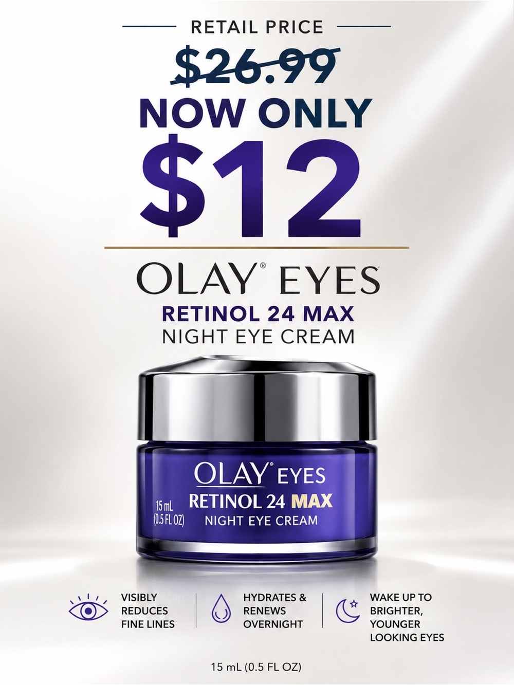OLAY Retinol 24 Max Night Eye Cream - Purple